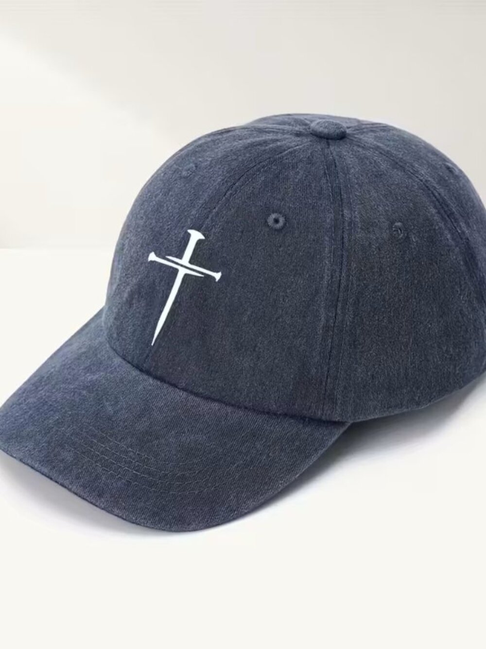 Navy Blue Christian Cross Sword Hat Jesus Faith Religious Baseball Cap Dad Gift